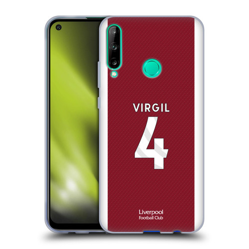 Liverpool Football Club 2023/24 Players Home Kit Virgil van Dijk Soft Gel Case for Huawei P40 lite E