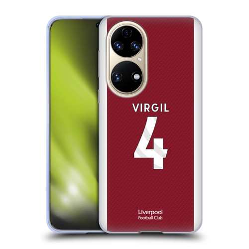 Liverpool Football Club 2023/24 Players Home Kit Virgil van Dijk Soft Gel Case for Huawei P50
