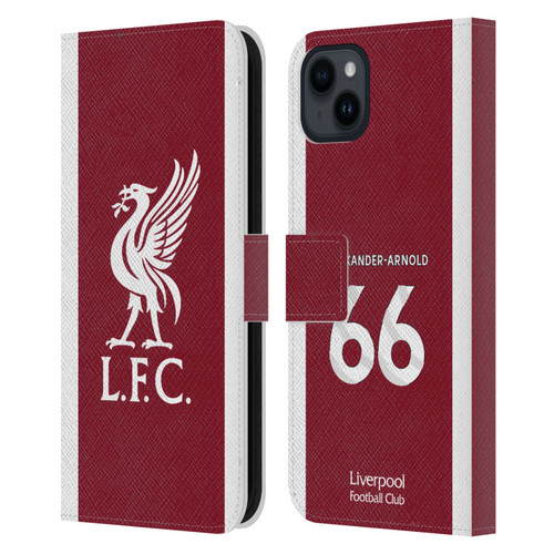 Liverpool Football Club 2023/24 Players Home Kit Trent Alexander-Arnold Leather Book Wallet Case Cover For Apple iPhone 15 Plus