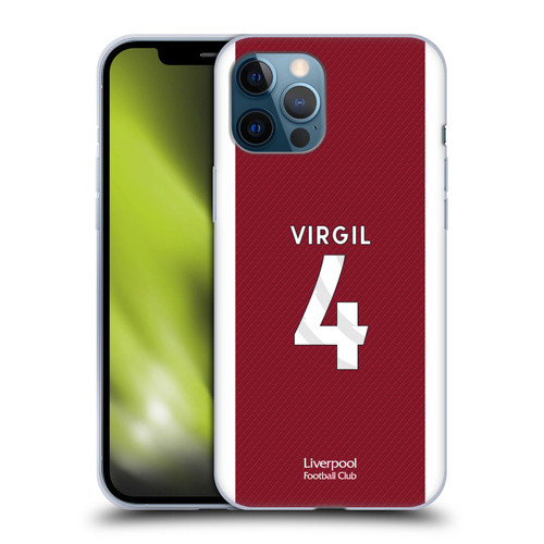 Liverpool Football Club 2023/24 Players Home Kit Virgil van Dijk Soft Gel Case for Apple iPhone 12 Pro Max