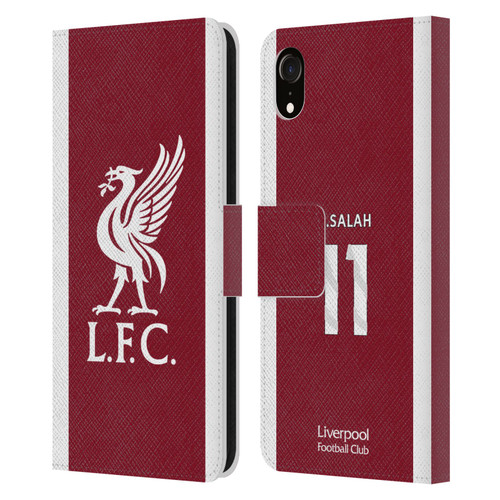 Liverpool Football Club 2023/24 Players Home Kit Mohamed Salah Leather Book Wallet Case Cover For Apple iPhone XR
