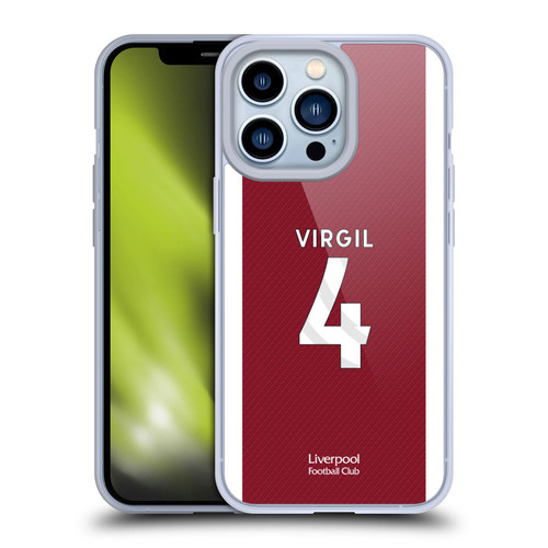 Liverpool Football Club 2023/24 Players Home Kit Virgil van Dijk Soft Gel Case for Apple iPhone 13 Pro