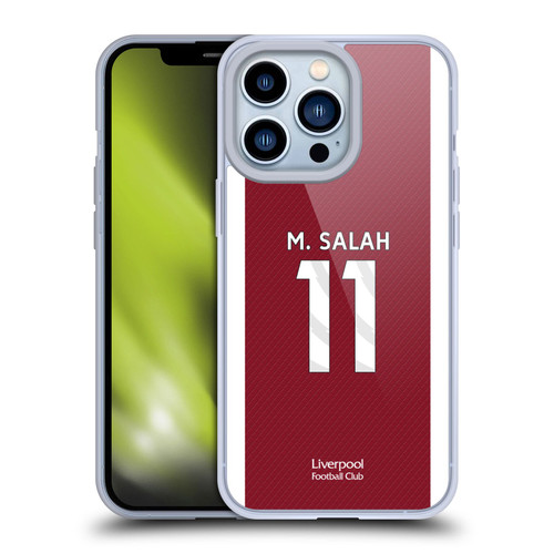 Liverpool Football Club 2023/24 Players Home Kit Mohamed Salah Soft Gel Case for Apple iPhone 13 Pro