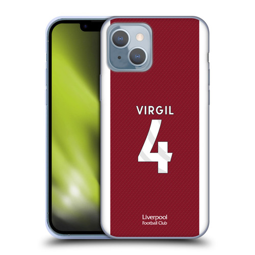 Liverpool Football Club 2023/24 Players Home Kit Virgil van Dijk Soft Gel Case for Apple iPhone 14