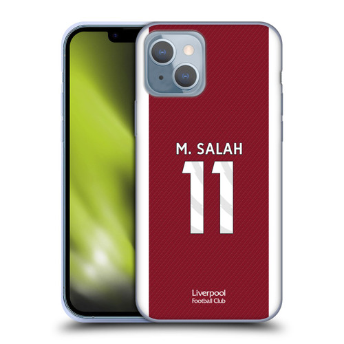 Liverpool Football Club 2023/24 Players Home Kit Mohamed Salah Soft Gel Case for Apple iPhone 14