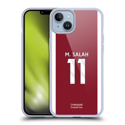 Liverpool Football Club 2023/24 Players Home Kit Mohamed Salah Soft Gel Case for Apple iPhone 14 Plus