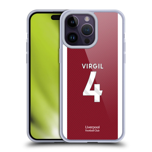 Liverpool Football Club 2023/24 Players Home Kit Virgil van Dijk Soft Gel Case for Apple iPhone 14 Pro Max
