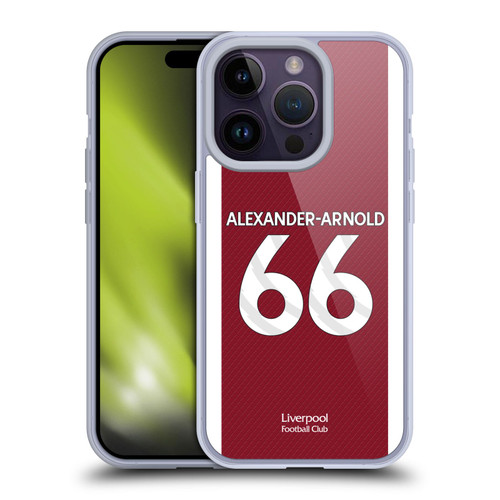 Liverpool Football Club 2023/24 Players Home Kit Trent Alexander-Arnold Soft Gel Case for Apple iPhone 14 Pro