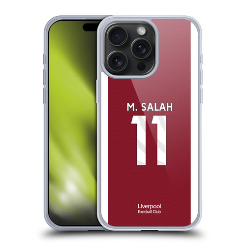 Liverpool Football Club 2023/24 Players Home Kit Mohamed Salah Soft Gel Case for Apple iPhone 15 Pro Max