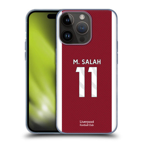 Liverpool Football Club 2023/24 Players Home Kit Mohamed Salah Soft Gel Case for Apple iPhone 15 Pro