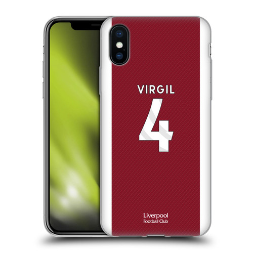 Liverpool Football Club 2023/24 Players Home Kit Virgil van Dijk Soft Gel Case for Apple iPhone X / iPhone XS