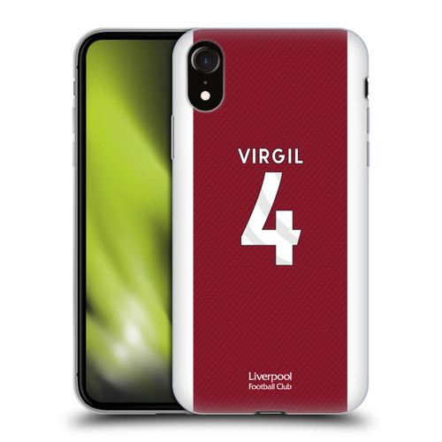 Liverpool Football Club 2023/24 Players Home Kit Virgil van Dijk Soft Gel Case for Apple iPhone XR