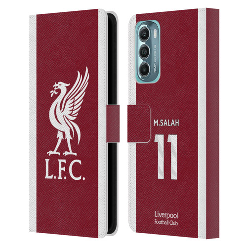 Liverpool Football Club 2023/24 Players Home Kit Mohamed Salah Leather Book Wallet Case Cover For Motorola Moto G Stylus 5G (2022)