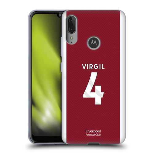 Liverpool Football Club 2023/24 Players Home Kit Virgil van Dijk Soft Gel Case for Motorola Moto E6 Plus