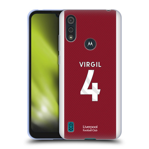 Liverpool Football Club 2023/24 Players Home Kit Virgil van Dijk Soft Gel Case for Motorola Moto E6s (2020)