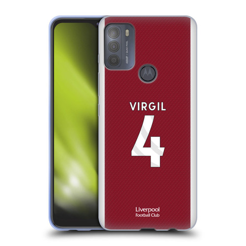Liverpool Football Club 2023/24 Players Home Kit Virgil van Dijk Soft Gel Case for Motorola Moto G50