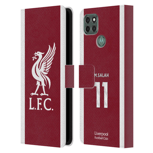 Liverpool Football Club 2023/24 Players Home Kit Mohamed Salah Leather Book Wallet Case Cover For Motorola Moto G9 Power