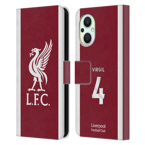 Liverpool Football Club 2023/24 Players Home Kit Virgil van Dijk Leather Book Wallet Case Cover For OPPO Reno8 Lite