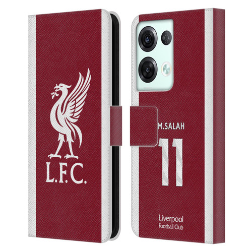 Liverpool Football Club 2023/24 Players Home Kit Mohamed Salah Leather Book Wallet Case Cover For OPPO Reno8 Pro