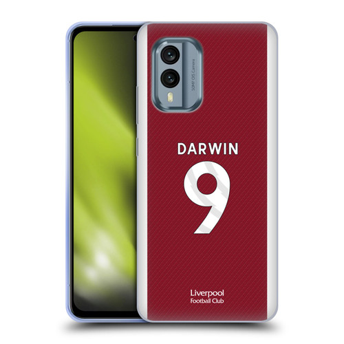 Liverpool Football Club 2023/24 Players Home Kit Darwin Núñez Soft Gel Case for Nokia X30