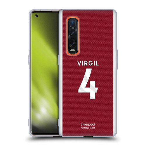 Liverpool Football Club 2023/24 Players Home Kit Virgil van Dijk Soft Gel Case for OPPO Find X2 Pro 5G