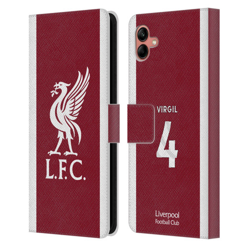 Liverpool Football Club 2023/24 Players Home Kit Virgil van Dijk Leather Book Wallet Case Cover For Samsung Galaxy A04 (2022)