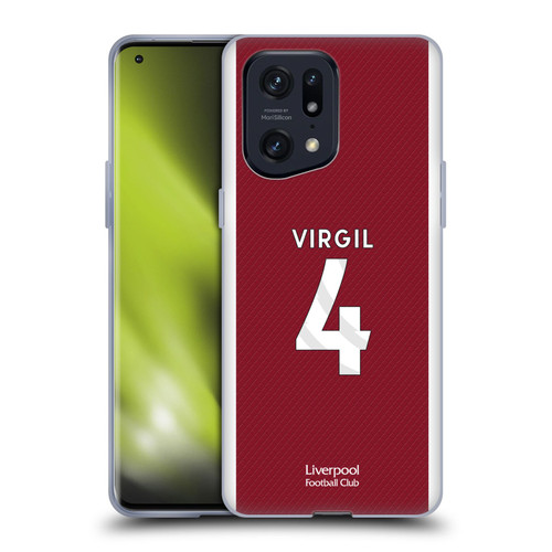 Liverpool Football Club 2023/24 Players Home Kit Virgil van Dijk Soft Gel Case for OPPO Find X5 Pro