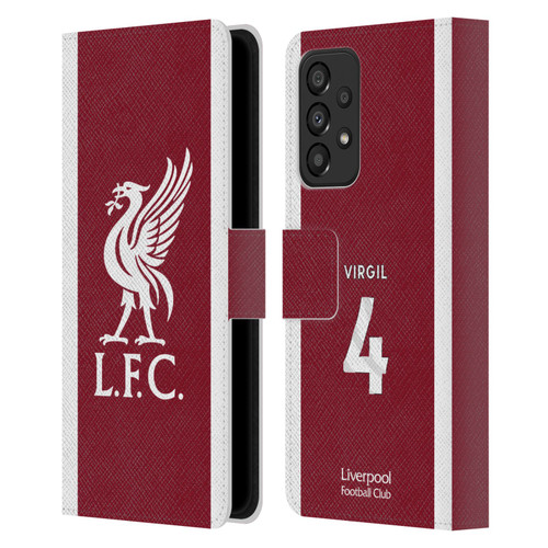 Liverpool Football Club 2023/24 Players Home Kit Virgil van Dijk Leather Book Wallet Case Cover For Samsung Galaxy A33 5G (2022)