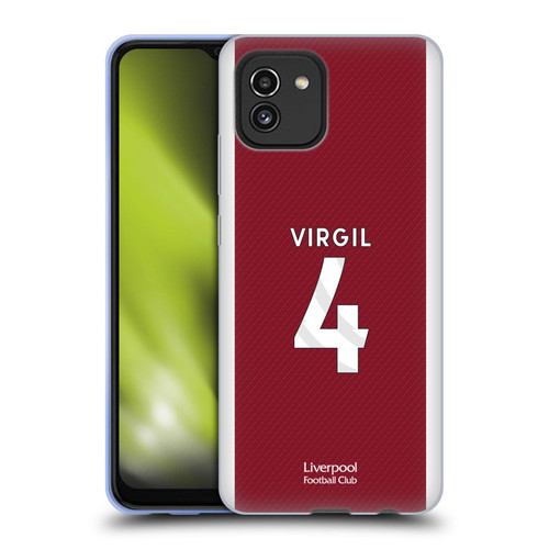 Liverpool Football Club 2023/24 Players Home Kit Virgil van Dijk Soft Gel Case for Samsung Galaxy A03 (2021)