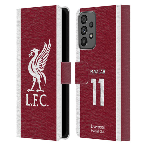 Liverpool Football Club 2023/24 Players Home Kit Mohamed Salah Leather Book Wallet Case Cover For Samsung Galaxy A73 5G (2022)