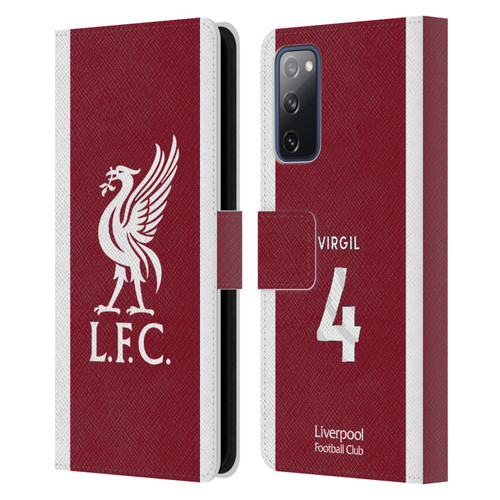 Liverpool Football Club 2023/24 Players Home Kit Virgil van Dijk Leather Book Wallet Case Cover For Samsung Galaxy S20 FE / 5G