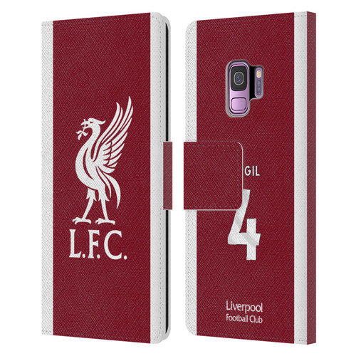 Liverpool Football Club 2023/24 Players Home Kit Virgil van Dijk Leather Book Wallet Case Cover For Samsung Galaxy S9