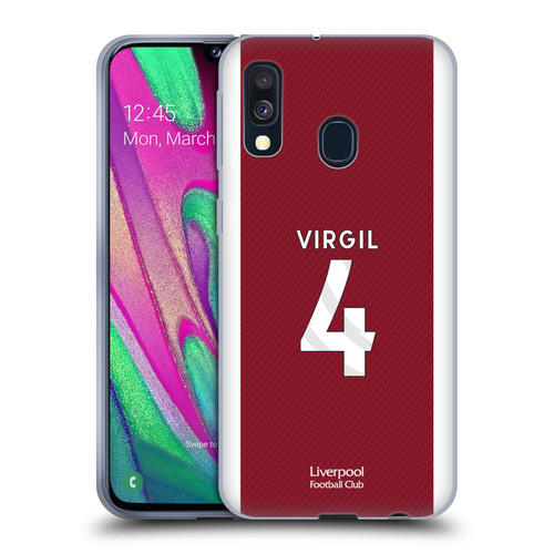 Liverpool Football Club 2023/24 Players Home Kit Virgil van Dijk Soft Gel Case for Samsung Galaxy A40 (2019)