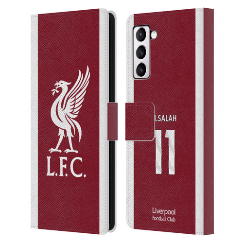 Liverpool Football Club 2023/24 Players Home Kit Mohamed Salah Leather Book Wallet Case Cover For Samsung Galaxy S21+ 5G