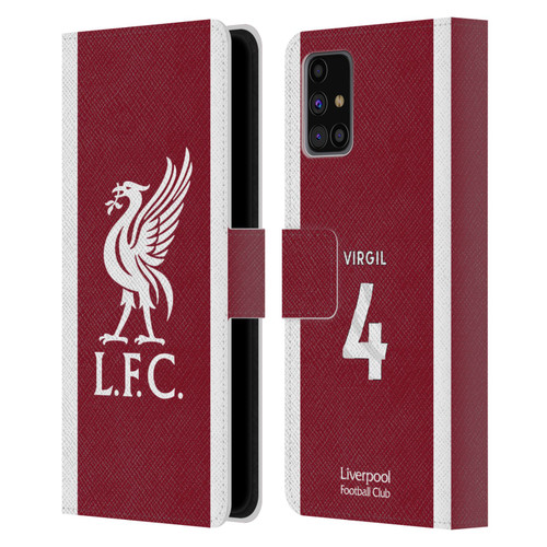 Liverpool Football Club 2023/24 Players Home Kit Virgil van Dijk Leather Book Wallet Case Cover For Samsung Galaxy M31s (2020)
