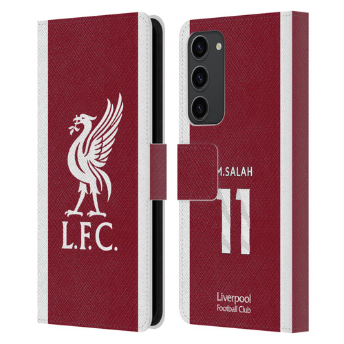 Liverpool Football Club 2023/24 Players Home Kit Mohamed Salah Leather Book Wallet Case Cover For Samsung Galaxy S23+ 5G