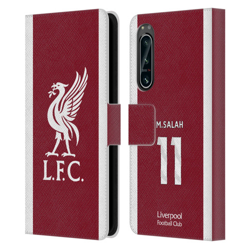 Liverpool Football Club 2023/24 Players Home Kit Mohamed Salah Leather Book Wallet Case Cover For Sony Xperia 5 IV