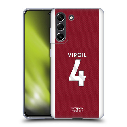 Liverpool Football Club 2023/24 Players Home Kit Virgil van Dijk Soft Gel Case for Samsung Galaxy S21 FE 5G