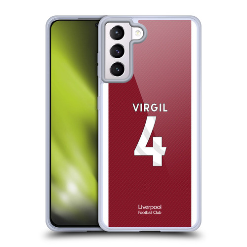 Liverpool Football Club 2023/24 Players Home Kit Virgil van Dijk Soft Gel Case for Samsung Galaxy S21+ 5G