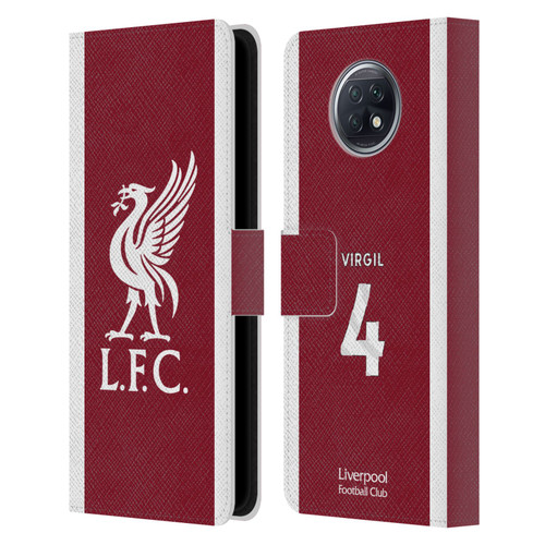 Liverpool Football Club 2023/24 Players Home Kit Virgil van Dijk Leather Book Wallet Case Cover For Xiaomi Redmi Note 9T 5G