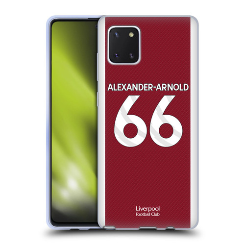 Liverpool Football Club 2023/24 Players Home Kit Trent Alexander-Arnold Soft Gel Case for Samsung Galaxy Note10 Lite