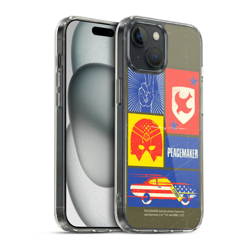 Peacemaker: Television Series Graphics Icons Soft Gel Case for Apple iPhone 15 & MagSafe