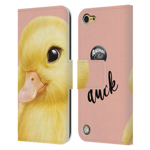 Animal Club International Faces Duck Leather Book Wallet Case Cover For Apple iPod Touch 5G 5th Gen