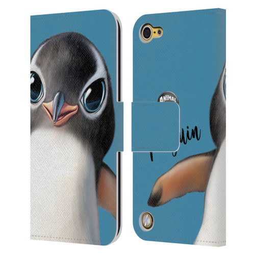 Animal Club International Faces Penguin Leather Book Wallet Case Cover For Apple iPod Touch 5G 5th Gen