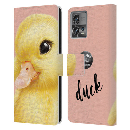 Animal Club International Faces Duck Leather Book Wallet Case Cover For Motorola Moto Edge 30 Fusion