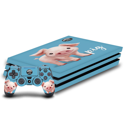 Animal Club International Faces Pig Vinyl Sticker Skin Decal Cover for Sony PS4 Pro Bundle