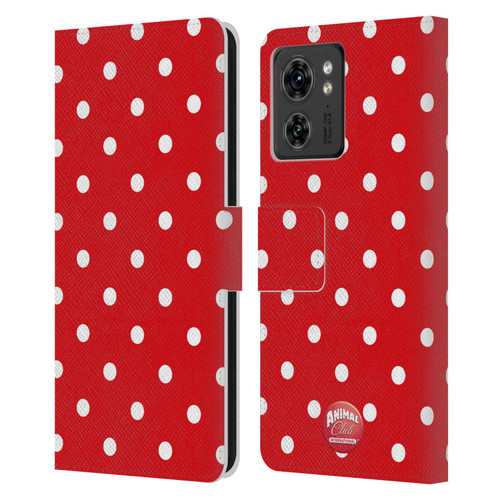 Animal Club International Patterns Polka Dots Red Leather Book Wallet Case Cover For Motorola Moto Edge 40