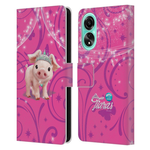 Animal Club International Pet Royalties Pig Leather Book Wallet Case Cover For OPPO A78 4G