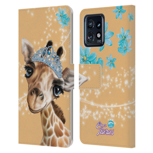 Animal Club International Royal Faces Giraffe Leather Book Wallet Case Cover For Motorola Moto Edge 40 Pro