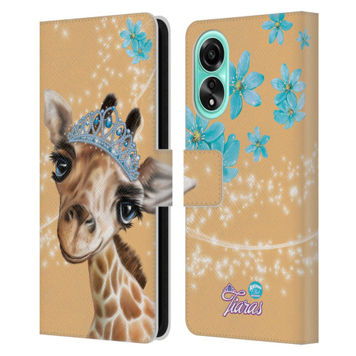 Animal Club International Royal Faces Giraffe Leather Book Wallet Case Cover For OPPO A78 4G